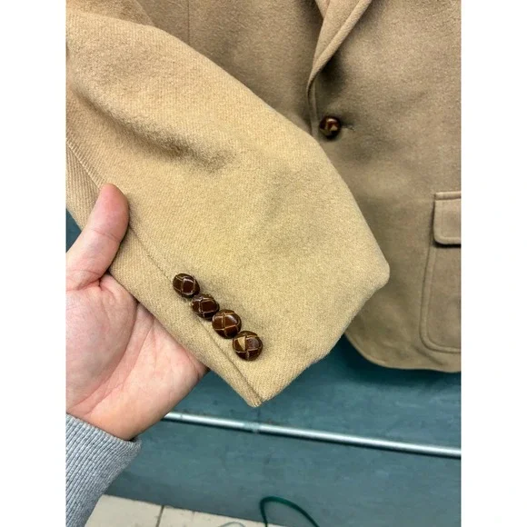 Polo University by Ralph Lauren Men's 40R Camel Hair Blazer Tan Coat Scotland